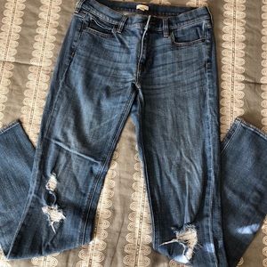 Distressed J. crew Straight leg Jeans